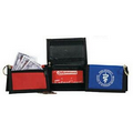 Nylon ID Wallet W/Key Ring & Zipper Outside Pocket